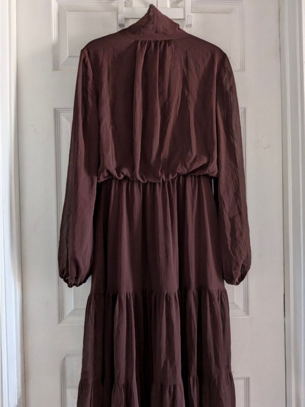Commense Chiffon Bow Long Sleeve Maxi Dress - Picture 9 of 15
